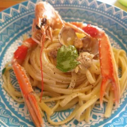 linguine scampi e vongole